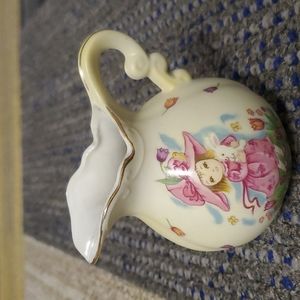 Geo Z Lefton Co 8212 Girl with Bunny Design Small Pitcher Creamer